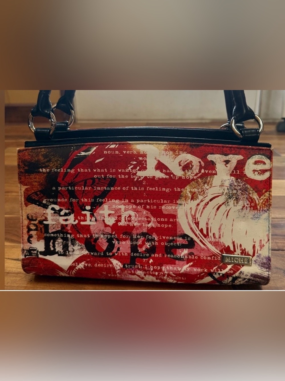 Miche Red Graphic 'Love' magnetic cover (only)